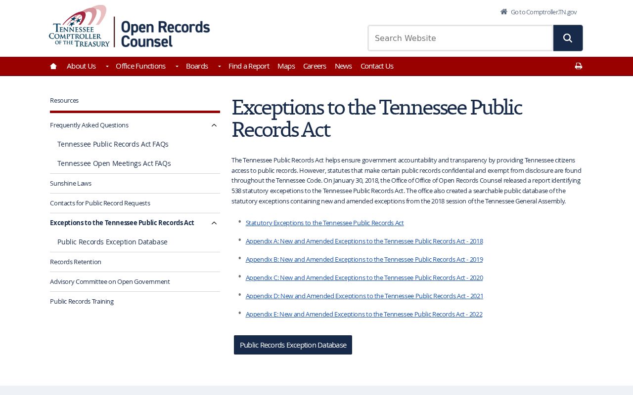 Public record exceptions relevant to Ardmore criminal records