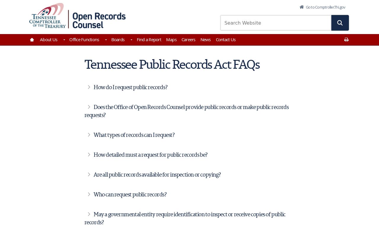 Tennessee public records guidance for an Ardmore record check