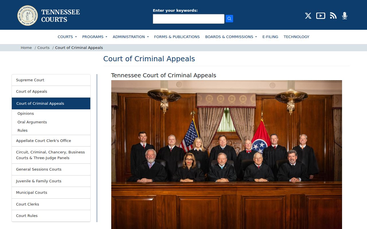 Giles County criminal court case appeal information from Tennessee courts