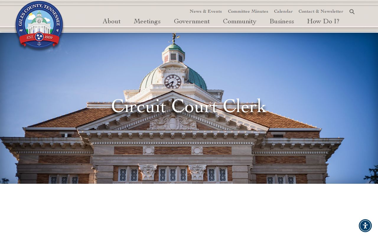 Giles County court case records on the Circuit Court Clerk page