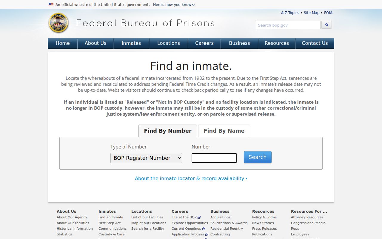 Federal inmate locator distinguished from Giles County sex offender records
