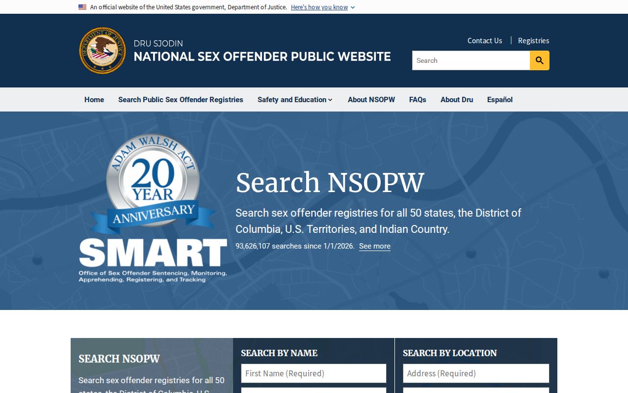 National search layer for a Giles County sex offender lookup